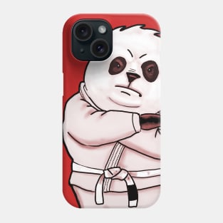 angry white belt panda Phone Case