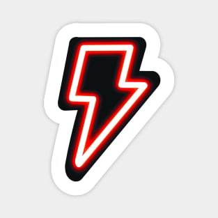 Neon Red Lightning Bolt Magnet