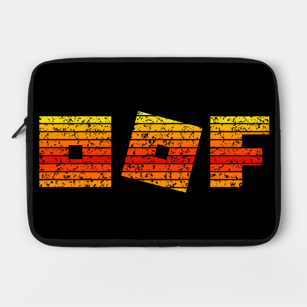 Roblox Logo Game Oof Single Line Vintage Retro Sunset Gamer Roblox Laptop Case Teepublic - retro roblox