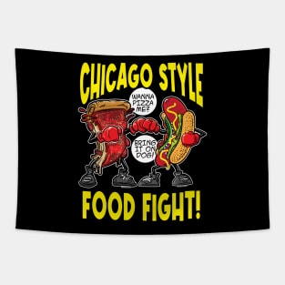 Chicago Style Food Fight, Pizza VS Hotdog Tapestry