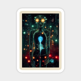 Bioluminescent Android Portrait Magnet