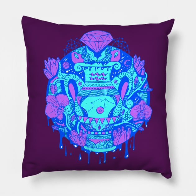 Blue Mystic Aquarius Vase Pillow by kenallouis