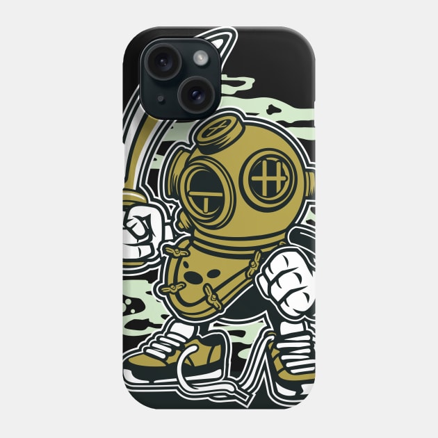 Cool Diver Phone Case by LineXpressions