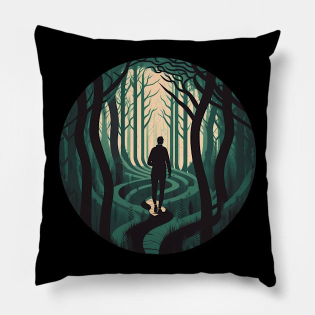 "The Dark and Twisty Road" Pillow by Kamran Sharjeel