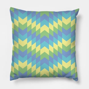 Yellow, Aqua, Purple, Green Chevron Pillow