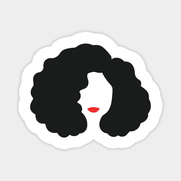 Curly Hair Silhouette Magnet by mainstvibes