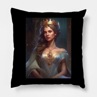 Elegant Adult Portraying Royalty with Fashion and Glamour Pillow