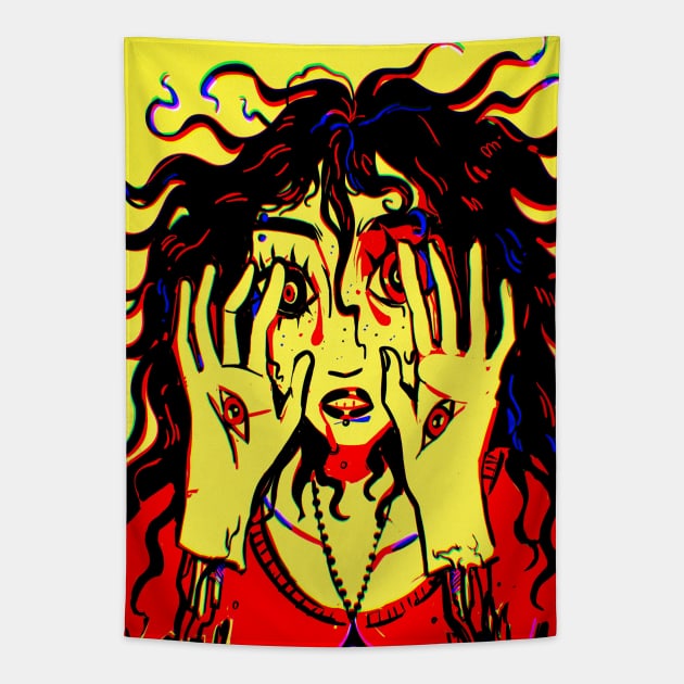 Zombie woman! Tapestry by snowpiart