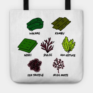 Illustrated Types of Edible Seaweed Tote