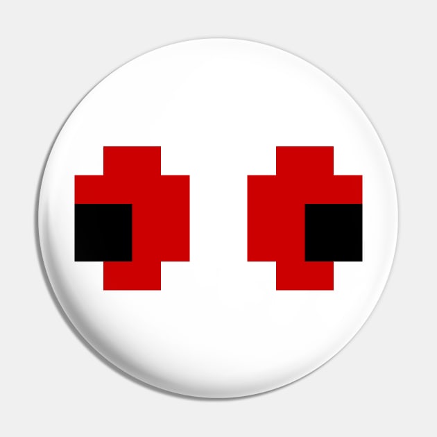 8 Bit Pixel Spooky Red Eyes Pin by tinybiscuits