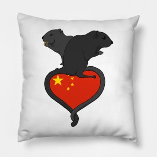 Gerbil China (dark) Pillow