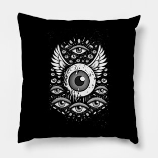 Spooky Eyes and Angel Wings Pillow