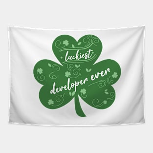 Luckiest developer Ever, St Patrick Day Gift for developer Tapestry