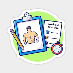 Workout Exercise Cartoon Vector Icon Illustration Magnet