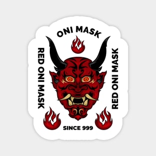 Japanese Oni Mask T-Shirt Magnet