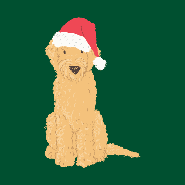 Christmas Goldendoodle Santa Hat by JunkyDotCom