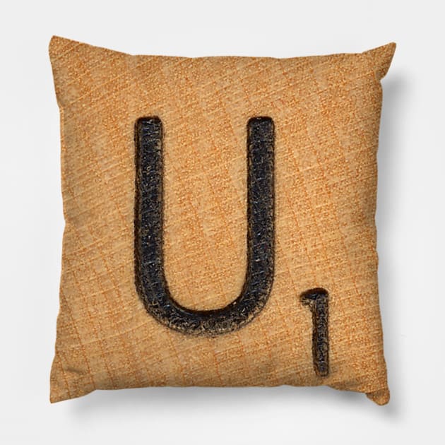 Scrabble Tile 'U' Pillow by RandomGoodness