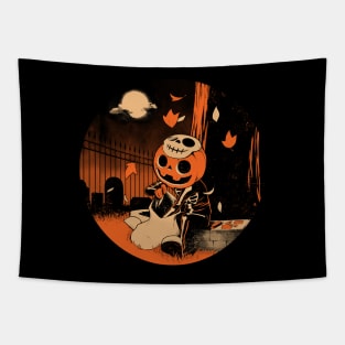 Halloween Pumpkin Kid Tapestry