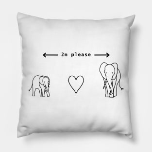 Big Elephant Says Social Distancing 2m Please Pillow