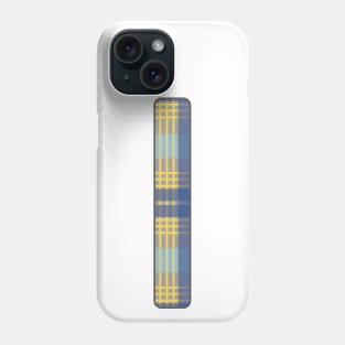 Monogram Letter I, Blue, Yellow and Grey Scottish Tartan Style Typography Design Phone Case