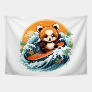 Red Panda Surf Tapestry