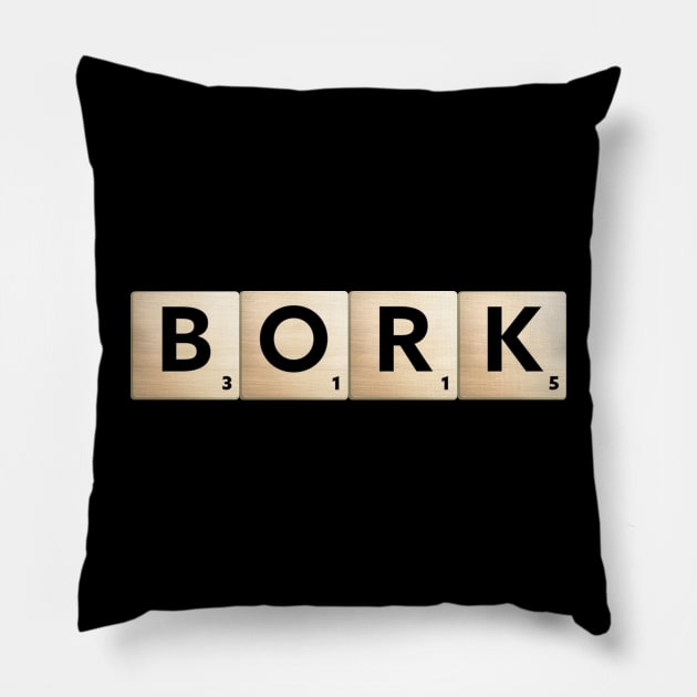 BORK Scrabble Pillow by Scrabble Shirt Bizarre