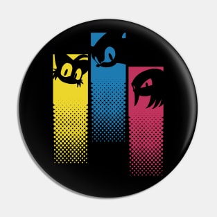 Sonic Tails Knuckles Amy Rose Sonic the Hedgehog Fan Art Sticker Button  Badge Pin 