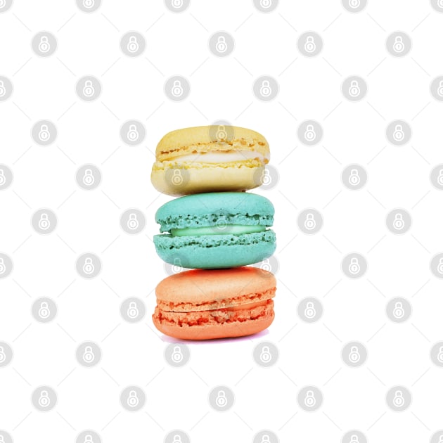 Stack of Macarons - Coral Aqua and Yellow by latheandquill