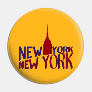 Lettering "New York, New York" Pin