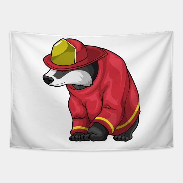 Honey badger Firefighter Fire department Tapestry by Markus Schnabel