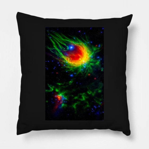 Black Light Space Painting "SB-02" Pillow by UnderBlackLight