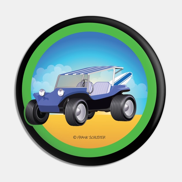 Blue Dune Buggy Side in Green Pin by PauHanaDesign