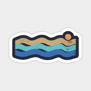 Sunset waves vintage Magnet