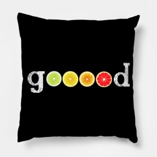 I Feel Good Lemon Orange Lime Red Orange Yellow Green Citrus Pillow