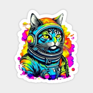 cat astronaut psychedelic Magnet