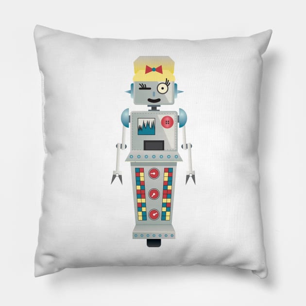 Lady Robot Pillow by TShirtGuy2267