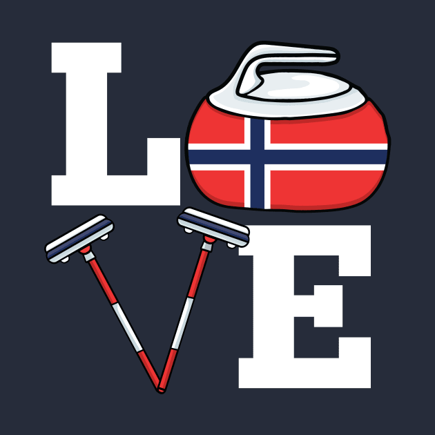 Norway Curling Broom Winter ice Sport Norwegian Flag by UNXart