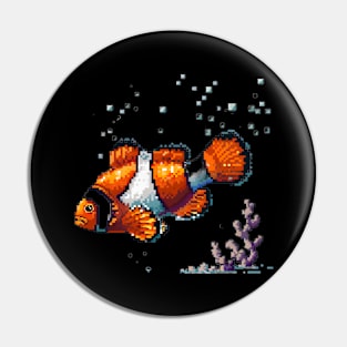 Clownfish in Pixel Form Pin