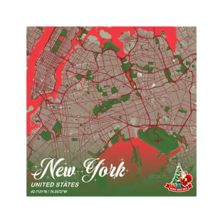 New York - United States Christmas Map T-Shirt