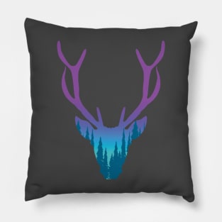 Deer Head Illustration Pillow