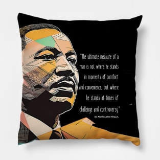 Dr. Martin Luther King Jr. 1: Martin Luther King Day on a dark (Knocked Out) background Pillow