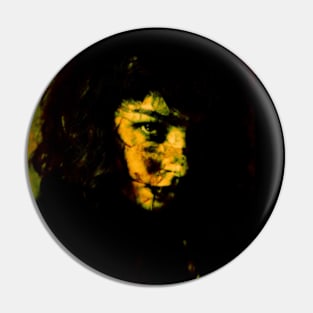 Beautiful girl, in dark yellow green lighting. Some splatters of blood. Dark and beautiful. Pin