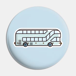 Double Decker Bus vector illustration. Bus transportation icon concept. Modern london double decker bus side view flat vector design with shadow isolated on pink background. Pin