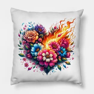 Coeur en feu Pillow