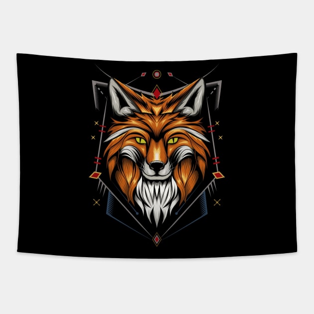 Fox illustration design Tapestry by AGORA studio