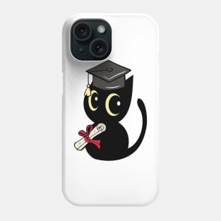 Funny Black cat is graduating Phone Case