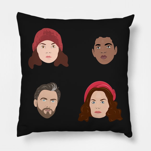 Lyra, Will, Mrs Coulter and Lord Asriel Pillow by MorvernDesigns