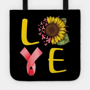 love hiv sunflower Tote