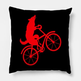 Wolf bicycle nice cute cool colorful Pillow