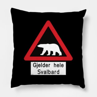 Svalbard Polar Bear Sign T Gjelder Norway Pillow